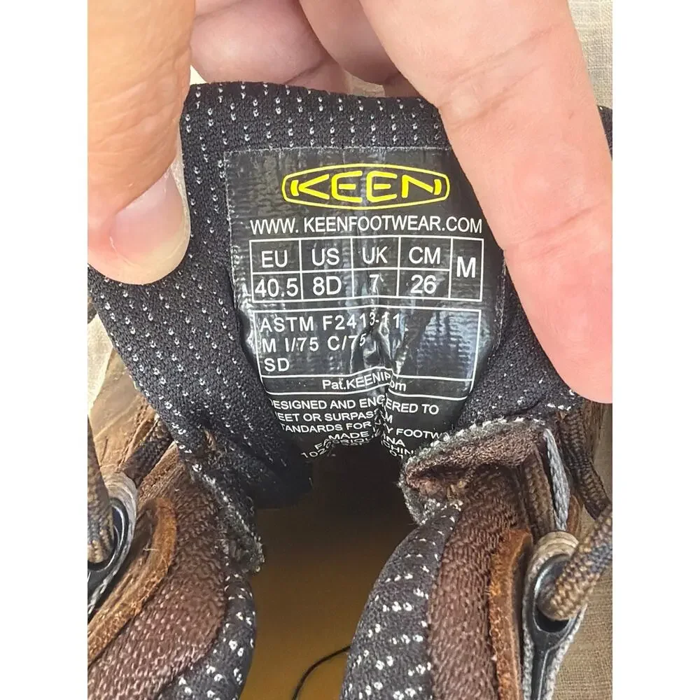 Keen Utility Steel Toe 8D Brown Gray Detroit XT ESD Key-Tech Lace Up Sneakers
